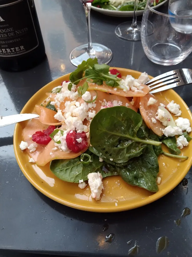 Salade Melon Pousse D'épinards Fêta